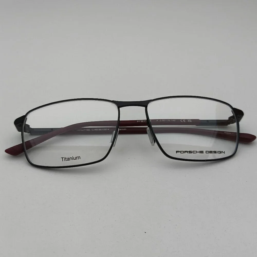 🕶️Made in Italy! Porsche Design P8766 Pol.Black Eyeglasses 56/16 140 /EUM157🕶️